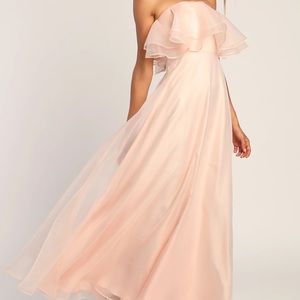 Sweet Passion Light Pink Organza Maxi Dress